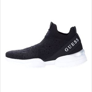 SOLD Guess Bellini Women’s Knit Wedge Sneakers Black Textile with bling size 9 M